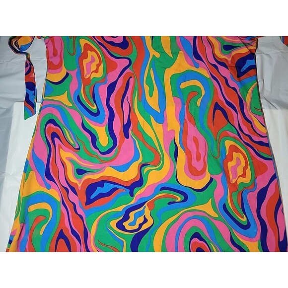 Women's XL Multi-Color Collared Short Sleeve Mini Dress Size 10-12 - Picture 8 of 16